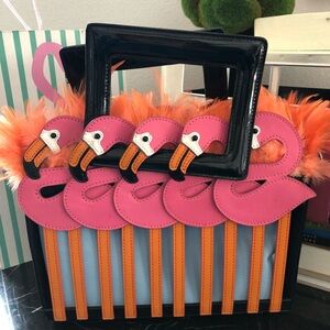 Betsey Johnson Flamingo Purse - Pink and Orange.